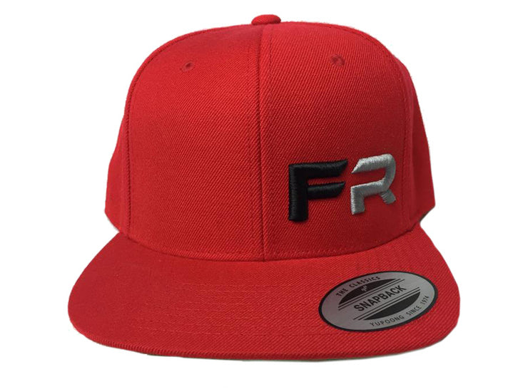 Red Snapback Hat w/ Black & Silver Logo